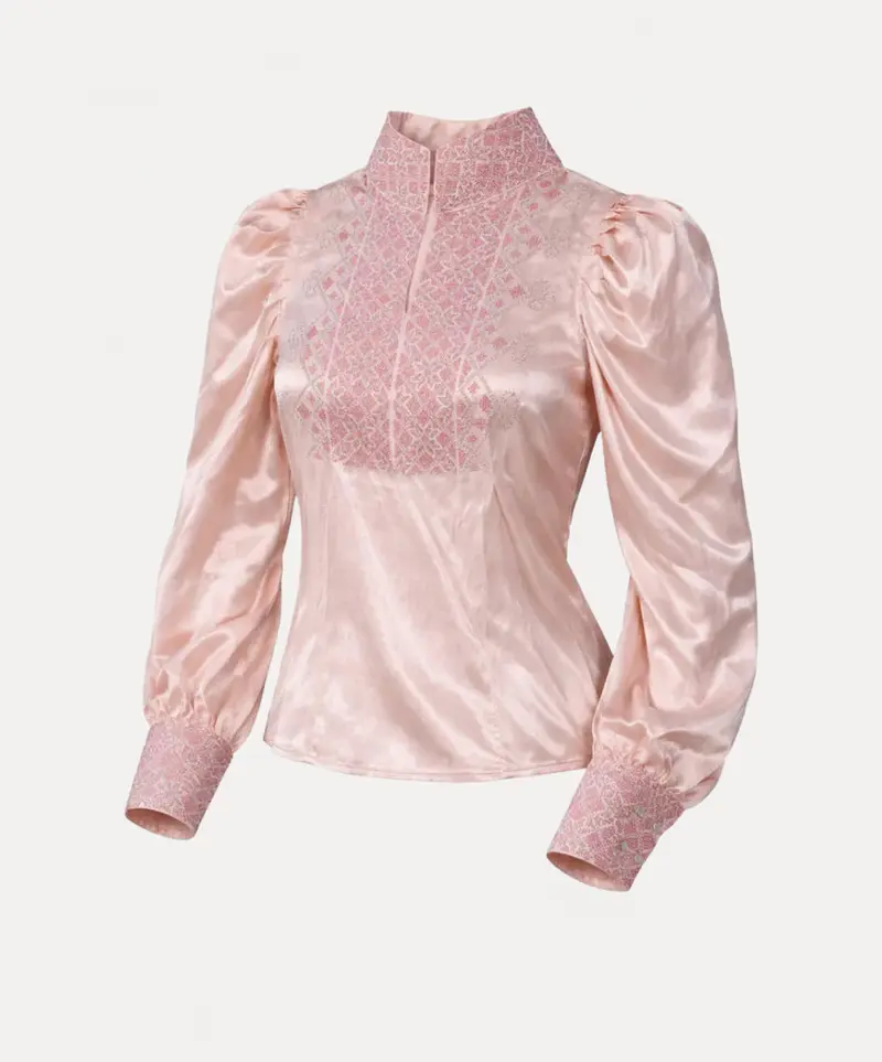 Nordlys Bluse Lyserosa Broderi