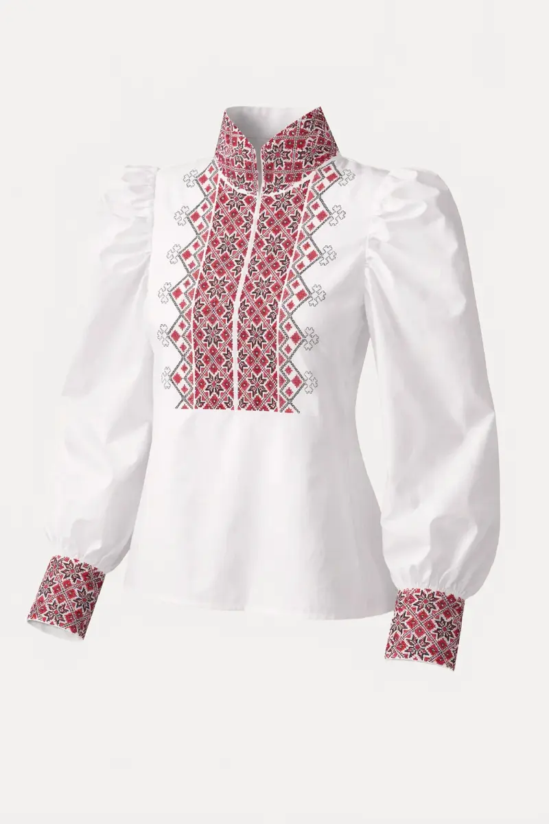 Nordlys Bluse Rødt Broderi
