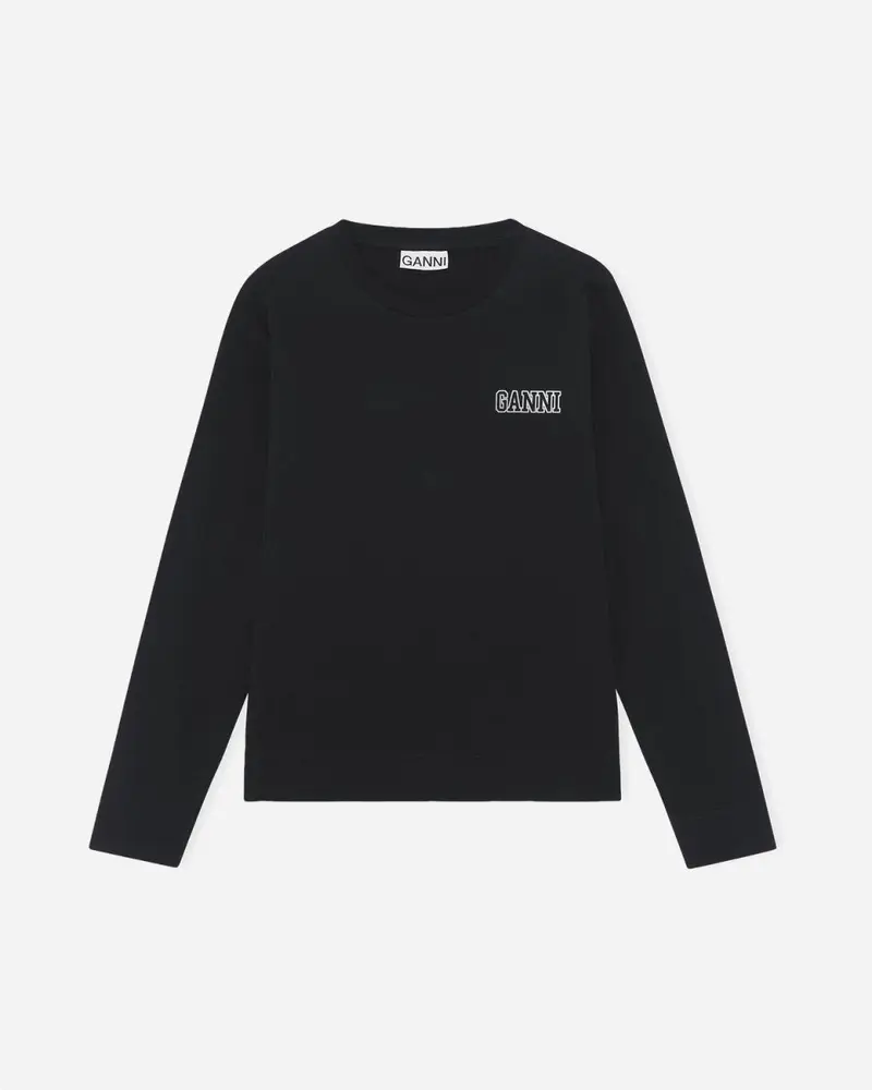 O-neck Long Sleeve T-shirt - Black