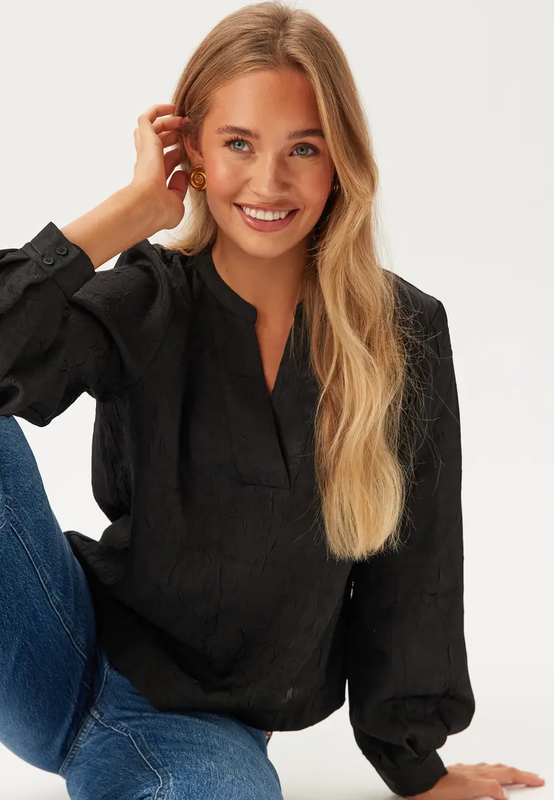 Objjohnson Re L/S V-NECK TOP