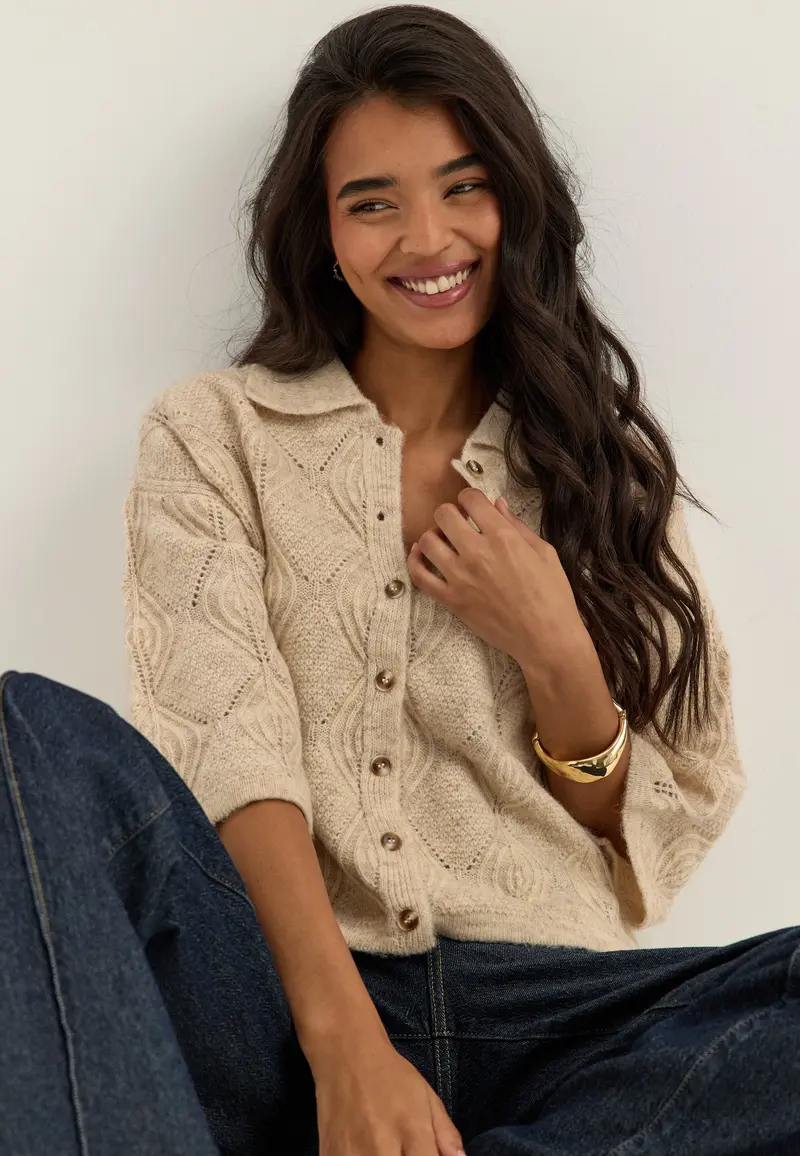 Objkaisa Flora 3/4 LO KNIT CARDIGAN