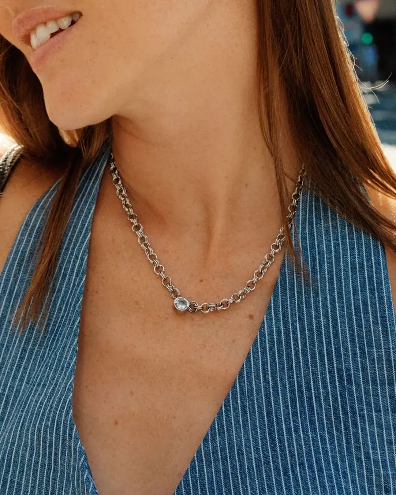Ocean Gem Necklace L Steel