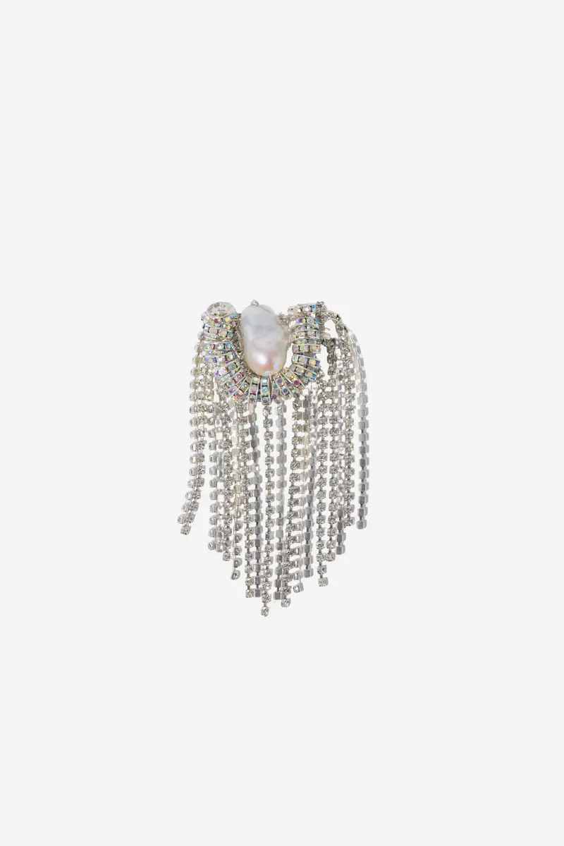 Octopus Fringe Brooch Silver