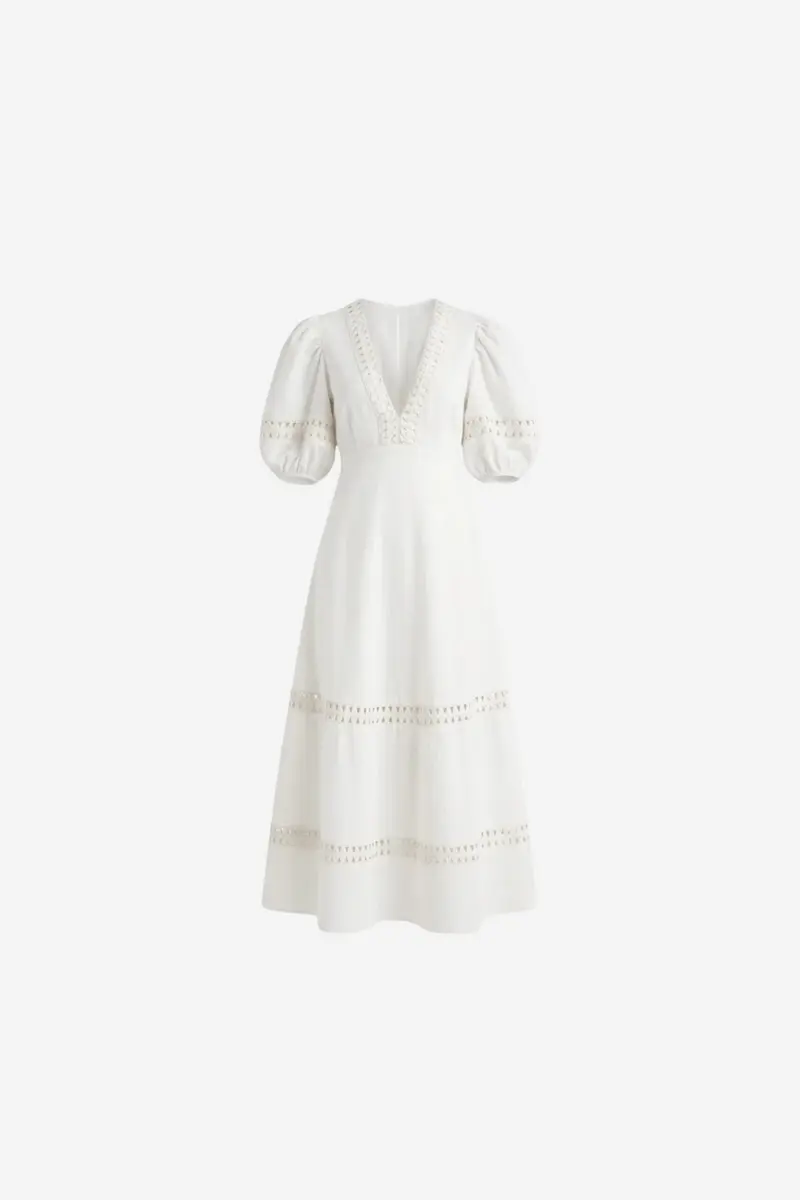 Odessa Long Dress Crispy White