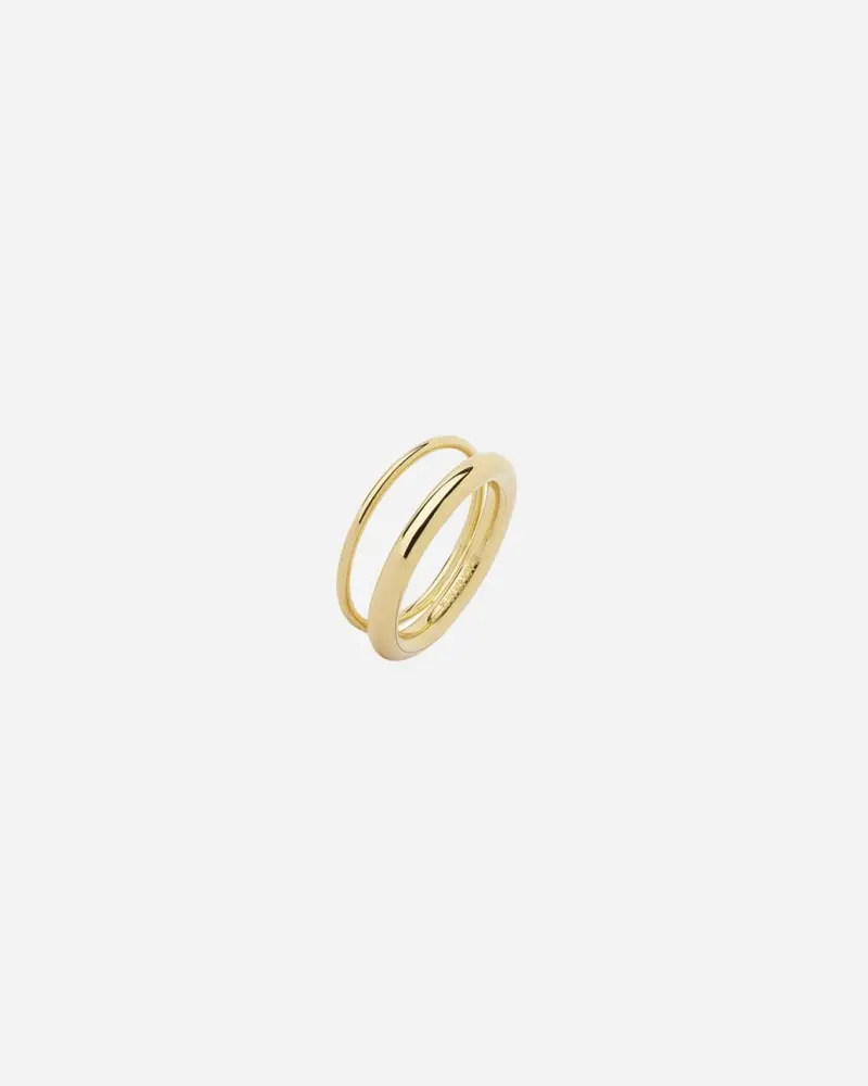 Offset V ring - Gold Plated