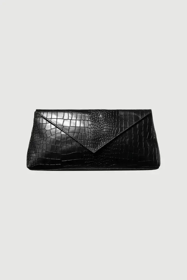 Onyx Clutch Black Croco