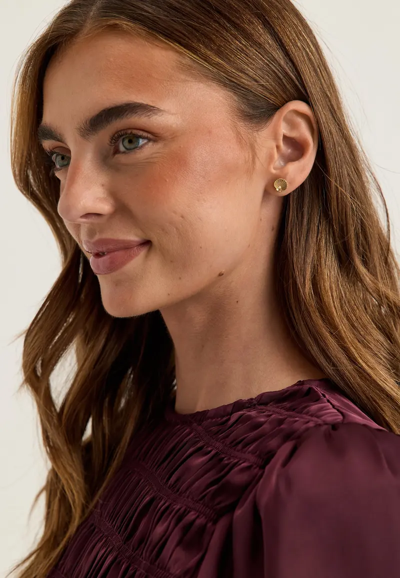 Opal Seashell Earrings Gold-plated