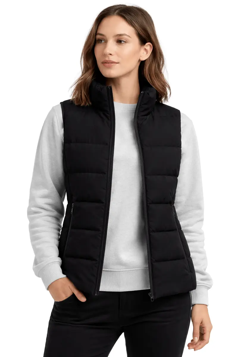 Oppvarmet vattert vest for dame – svart – Dual Heating