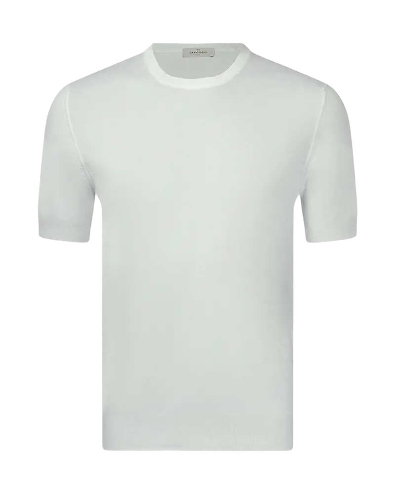 Organic cotton knit t-shirt - Beige