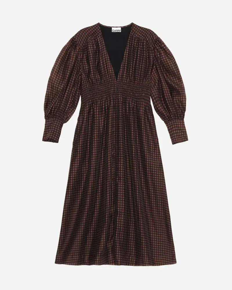 Organza Smock Dress - French Roast