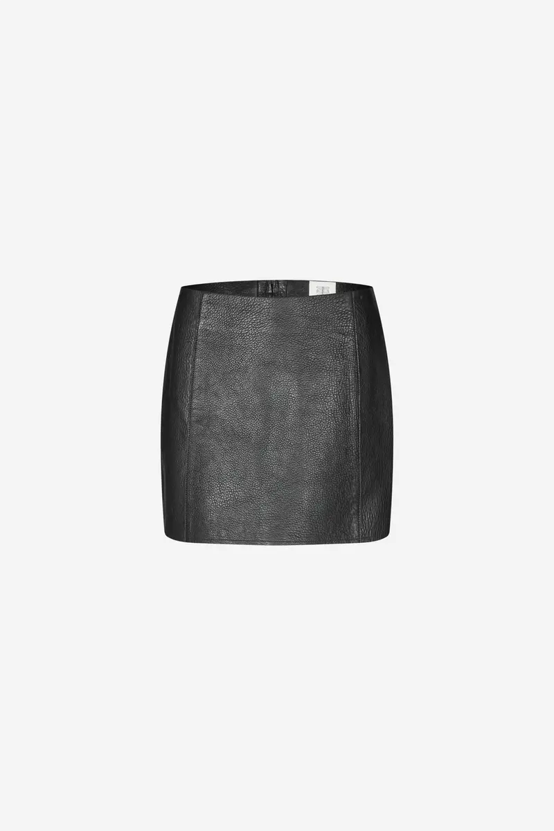Orleans Leather Skirt Black