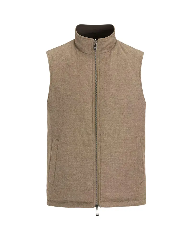 Oscar Jacobson Reversible Padded Flannel Vest – Melange