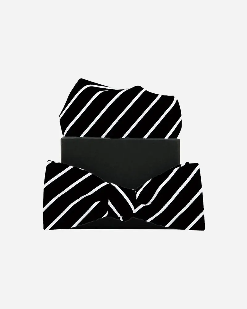 Our Mél Stripe Bow Tie - Black/White