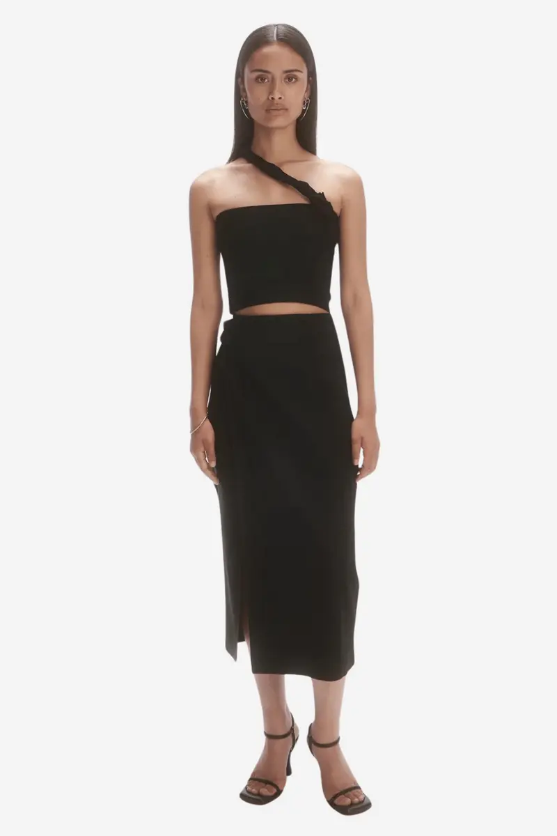 Overlap Skirt Noir