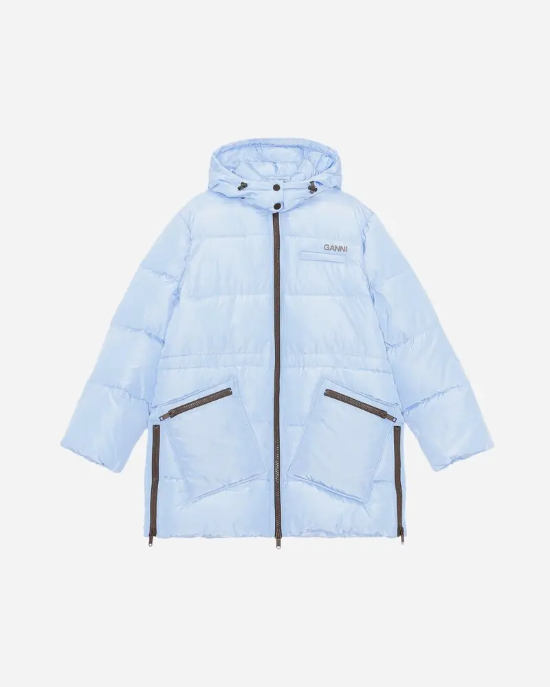 Oversized Puffer Midi Jacket - Placid Blue