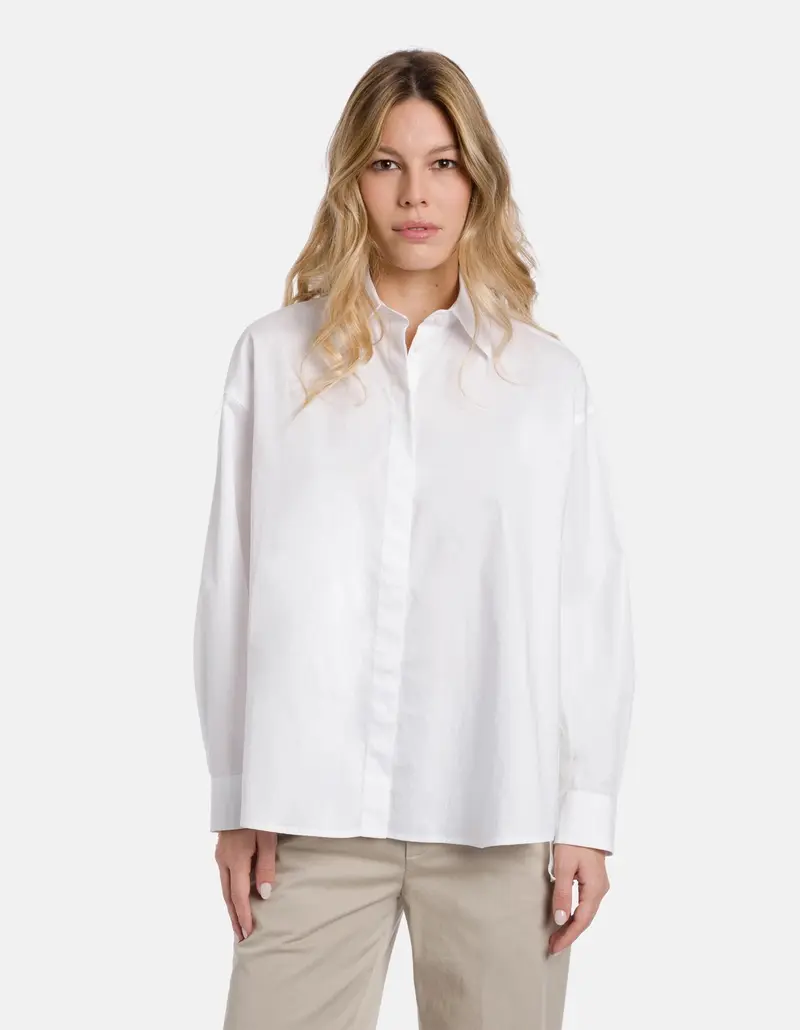 Oversized Shirt Yarn-Dyed Gabardine