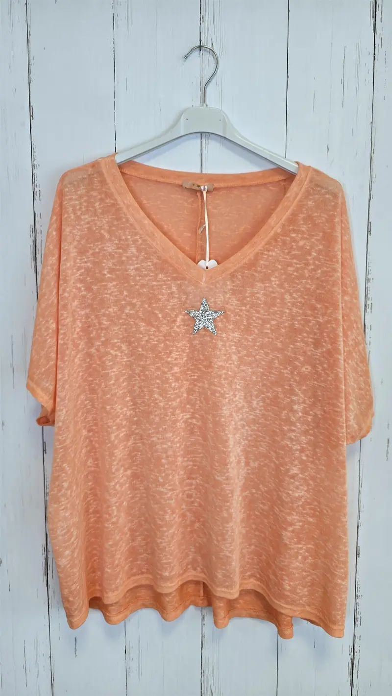 Oversized stjerne topp orange