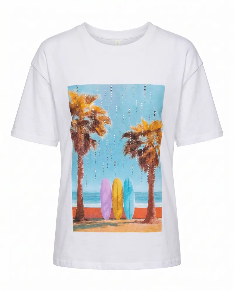 Oversized t-shirt, palms White