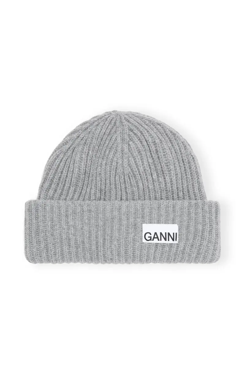 Oversized Wool Rib Beanie Paloma Melange