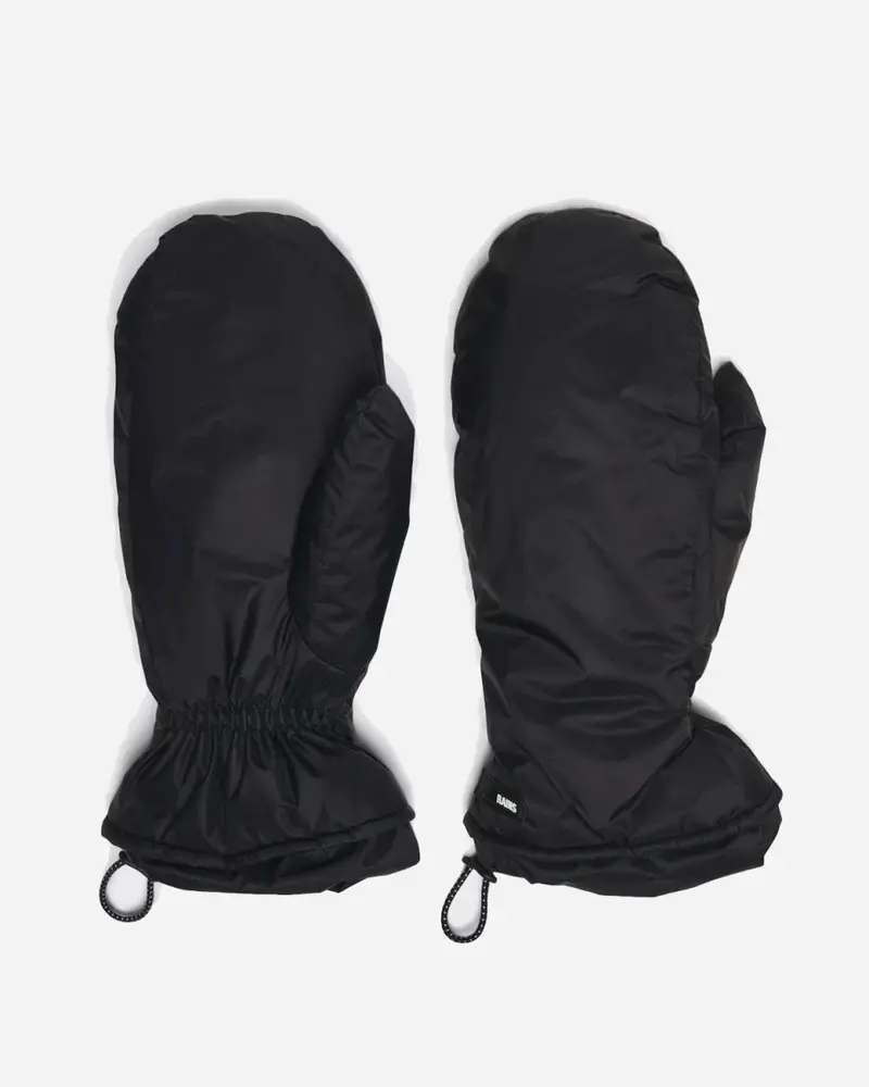 Padded Nylon Mittens - Black