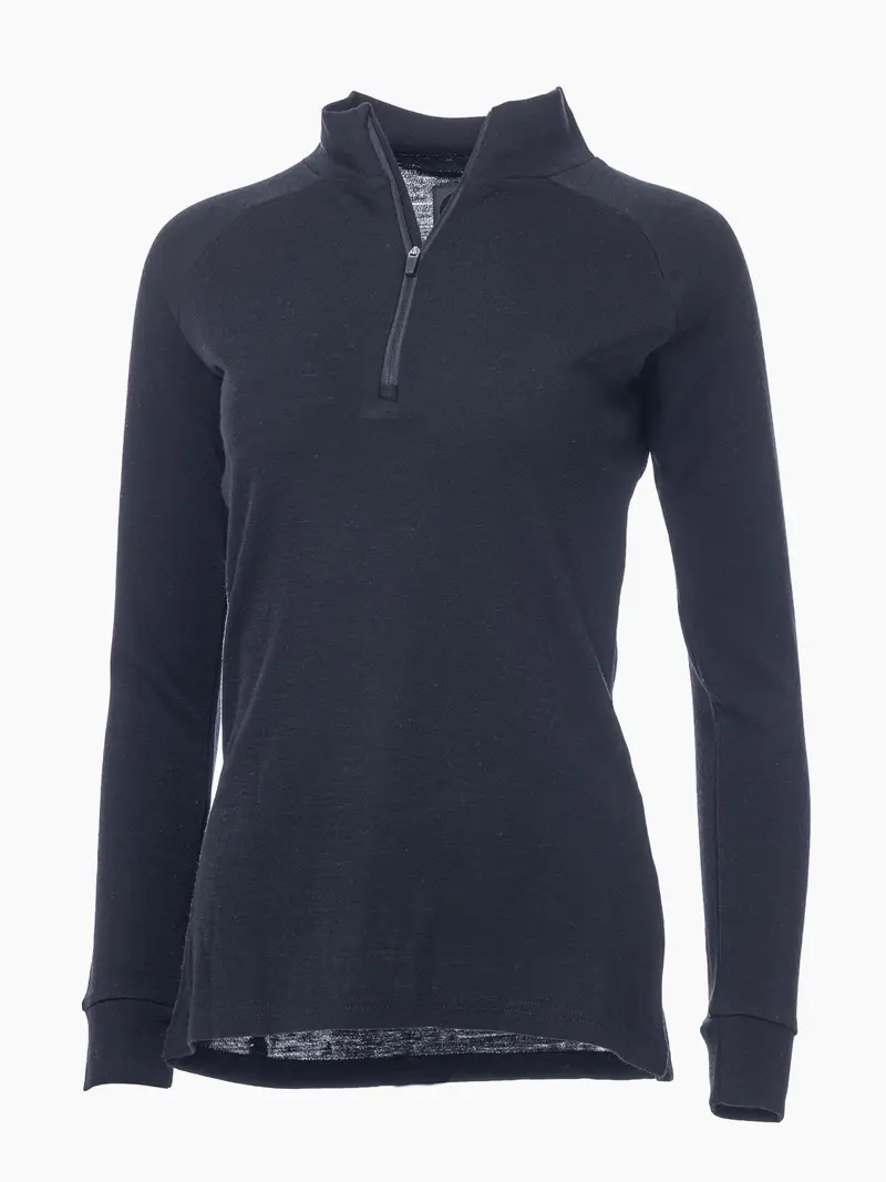 Pakketilbud - Ullvarp merinoullsett zipneck til dame i Sort - kun 799,-