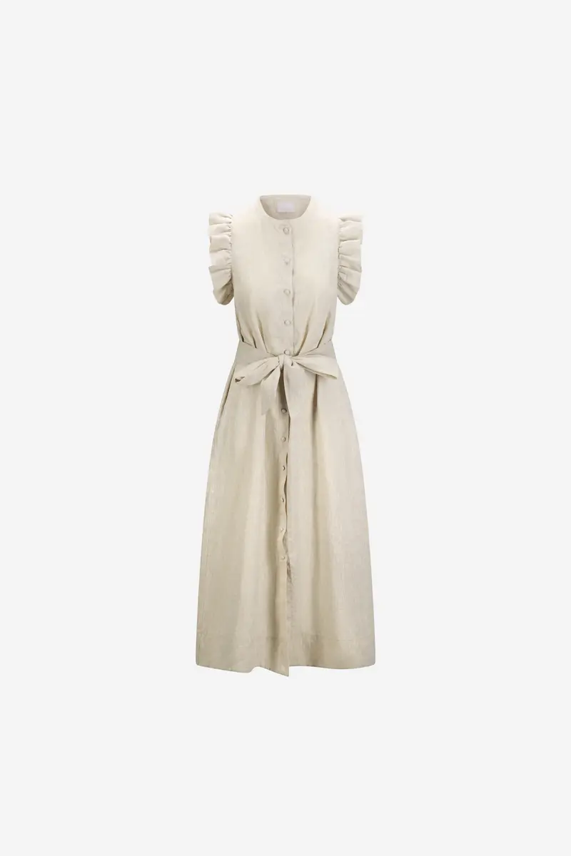 Pam Linen Dress Beige Melange