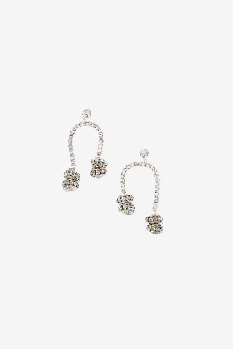 Paris Chained Earrings Silver