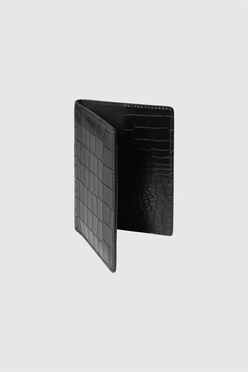 Passport Holder Black Croco