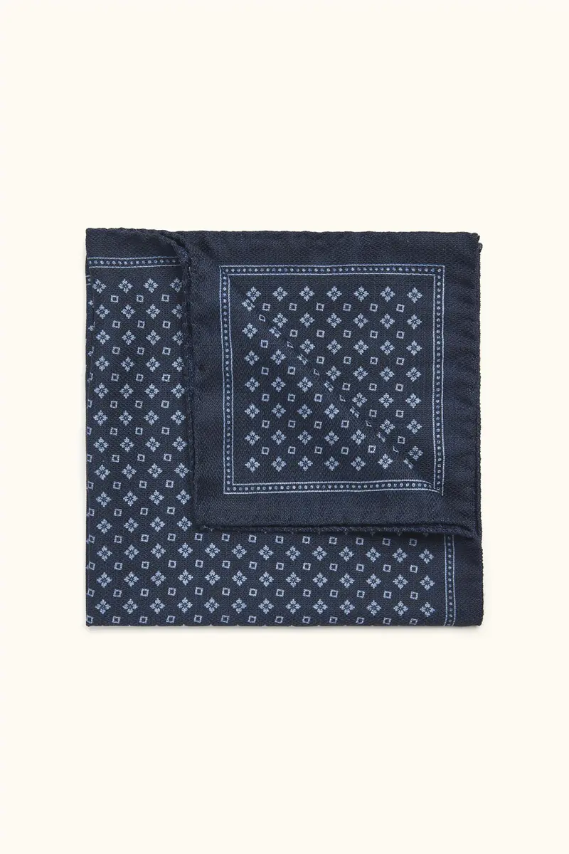 Pattern Silk Handkerchief Cob Blue