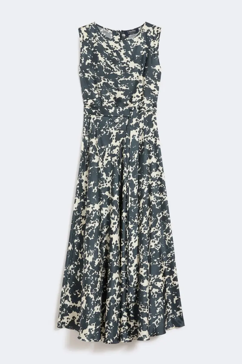 Patterned Twill Dress Ultramarine