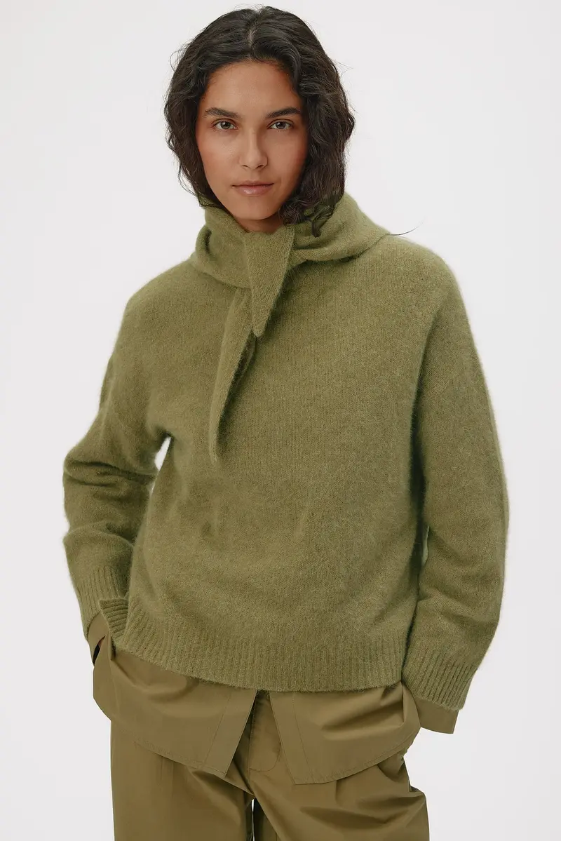 Paula Scarf - Olive Green Melange