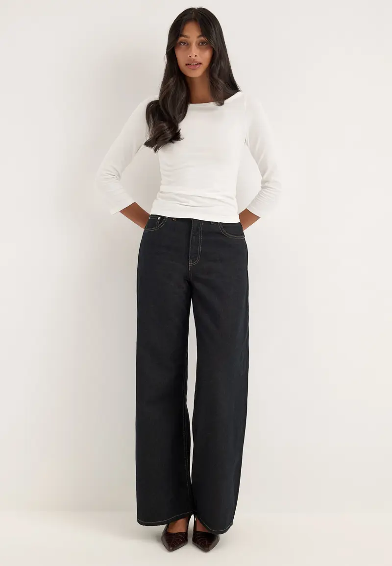 Pcphoebe 3/4 BOATNECK TOP JRS