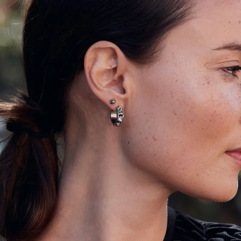 Peak Creole Earrings S Gold