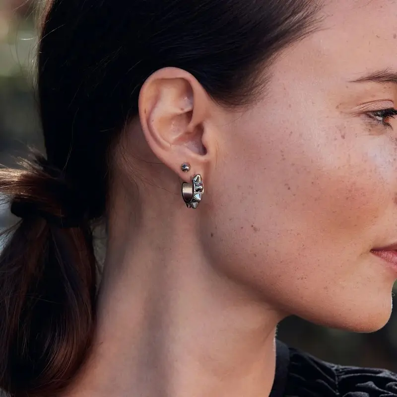 Peak Creoles Earrings S Steel