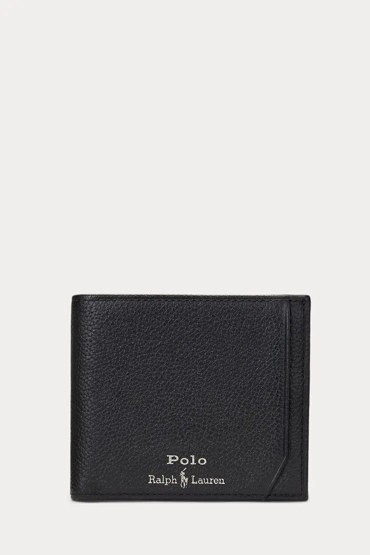 Pebbled Leather Wallet Black