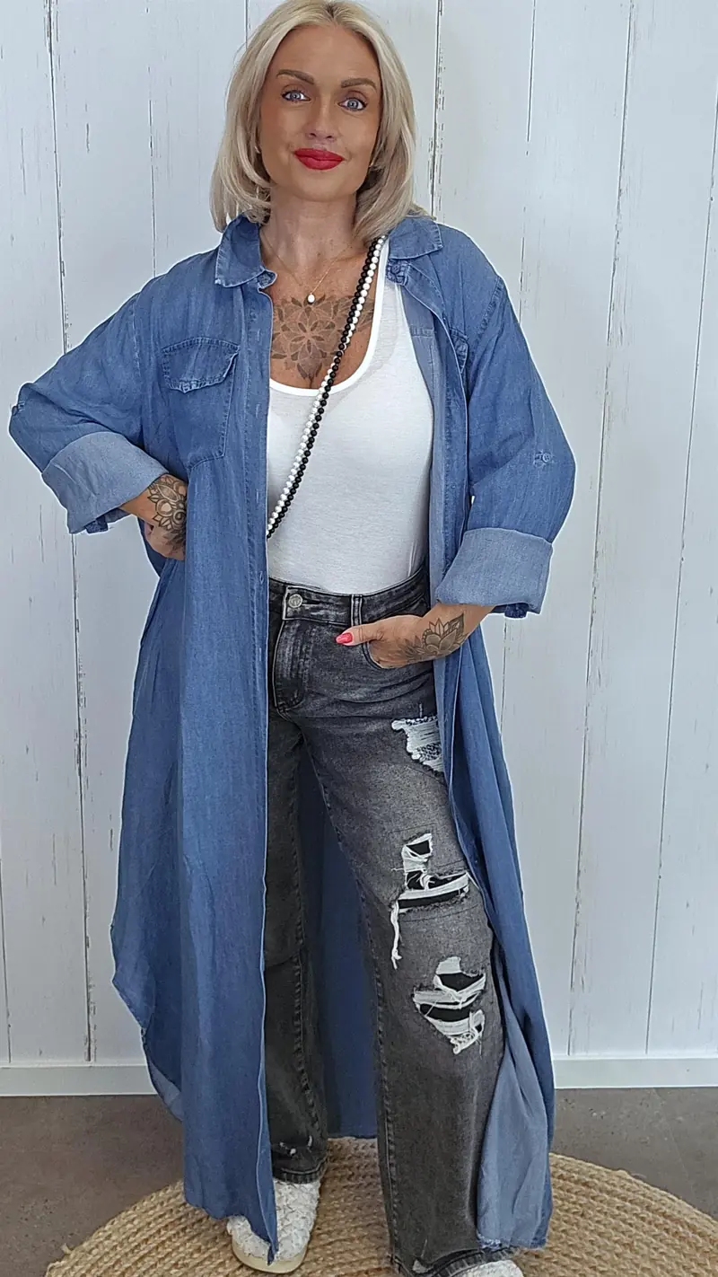 Peggy skjorte kjole denimblå