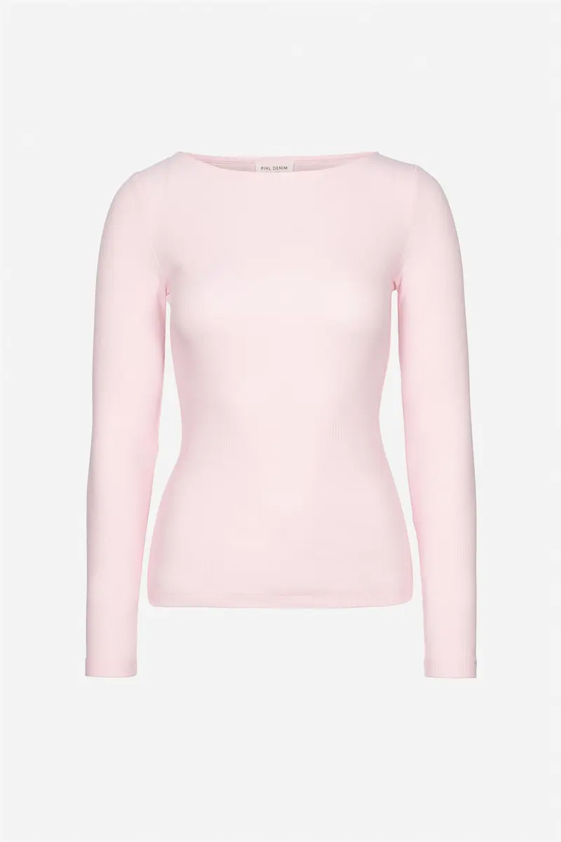 Petronella Rib Boatneck - Light Pink