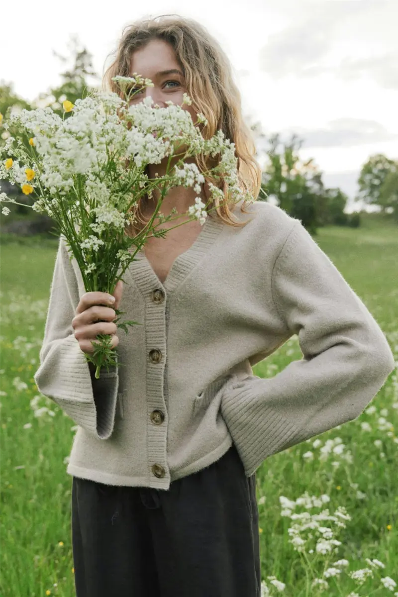 Pixie Knit Cardigan Warm Grey