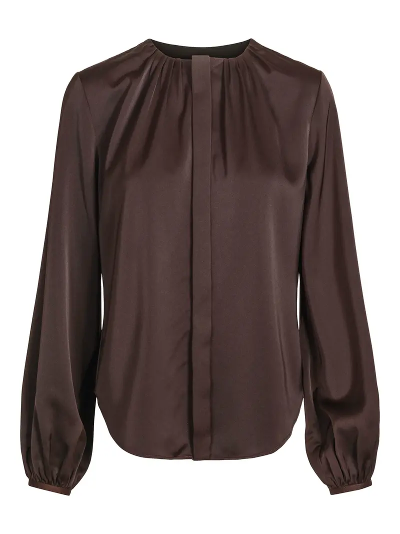 Pleat blouse Dark Brown