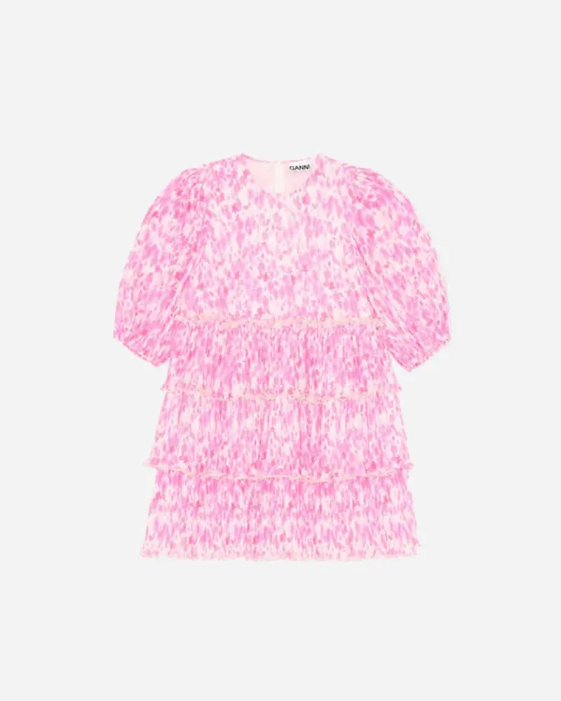Pleated Georgette Mini dress - Sweet Lilac