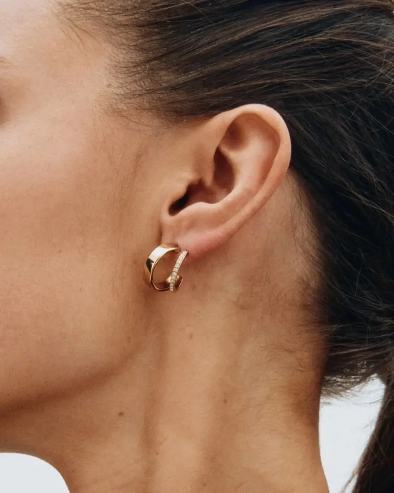 Plié Hoops Double Gold