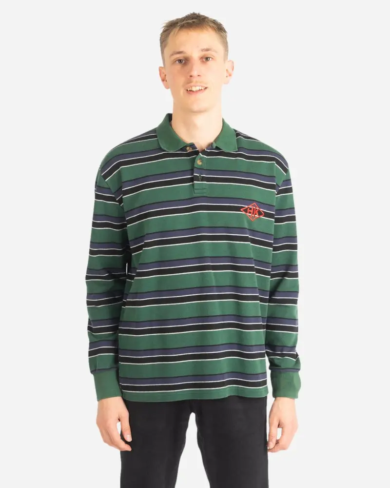 Polo Tee Long Sleeve - Multicolor Green