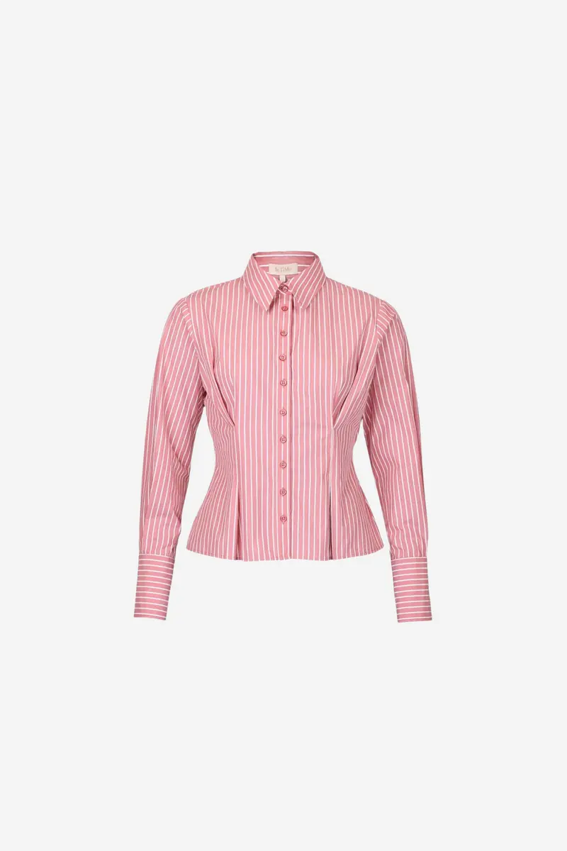Poplin Fitted Shirt White Stripes