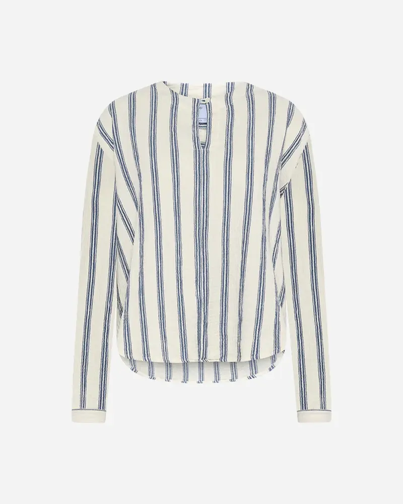 Poppy stripe blouse - Cream/ocean