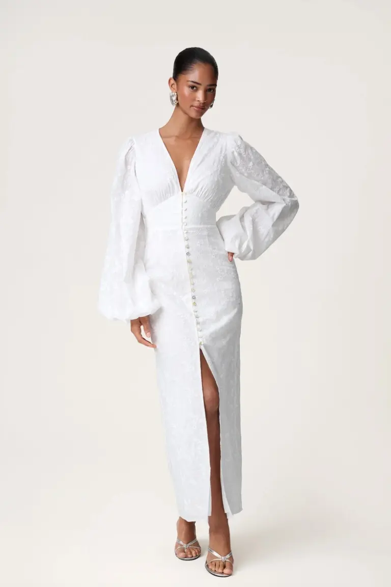 Positano Dress White Embroidery