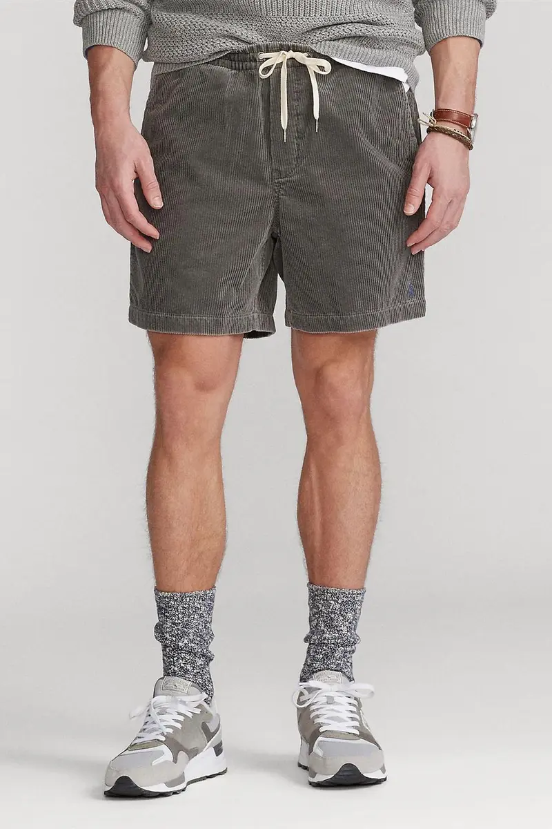 Prepster Corduroy Shorts Dark Metal