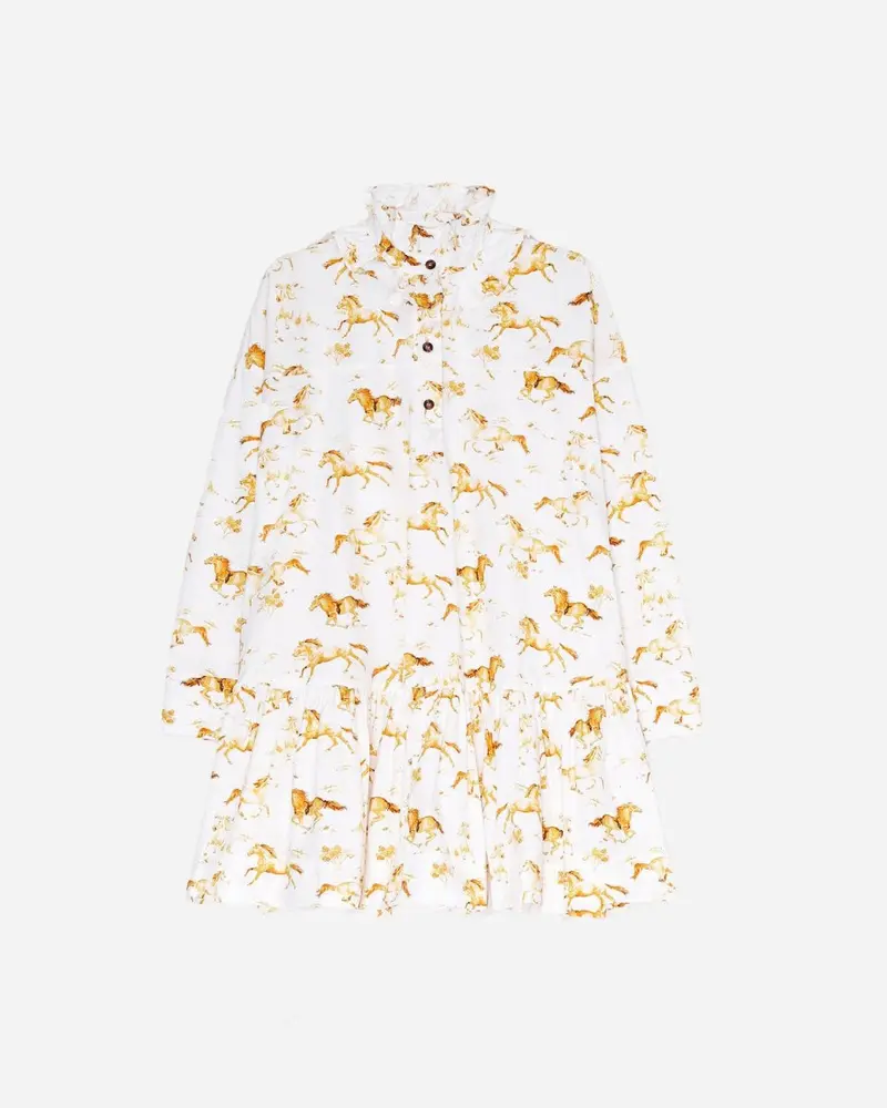 Printed Cotton Poplin - Cognac