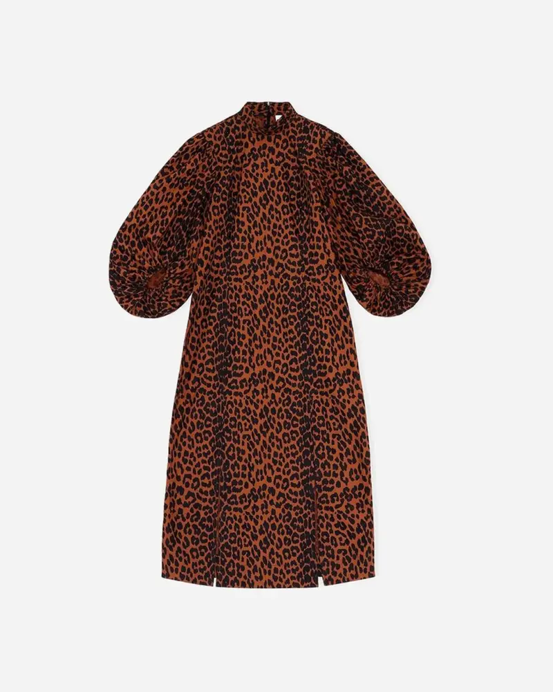 Printed Cotton Poplin Dress - Toffee