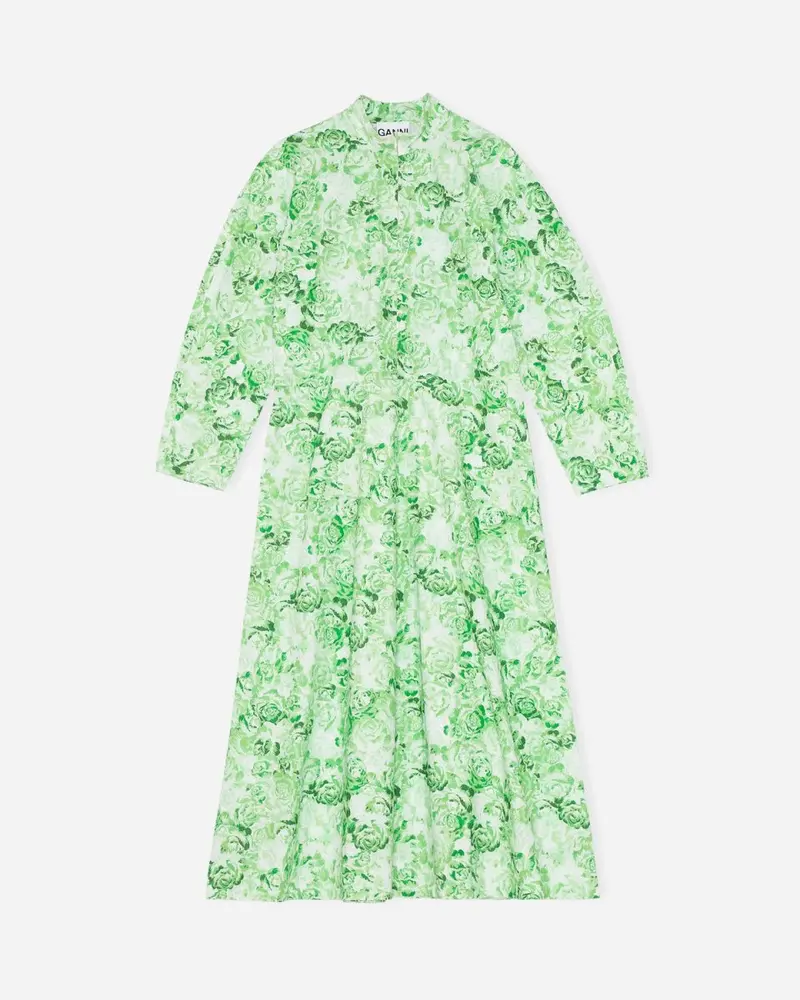 Printed Cotton Poplin - Island Green