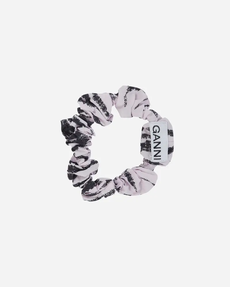 Printed Cotton Poplin Scrunchie - Light Lilac